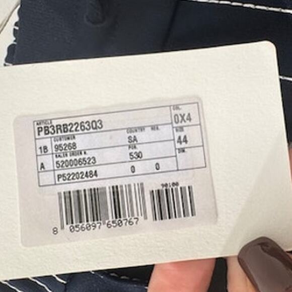 Women's Valentino Navy Blue & White NWT High Waist Drawstring Pants Size 44 - Picture 3 of 16